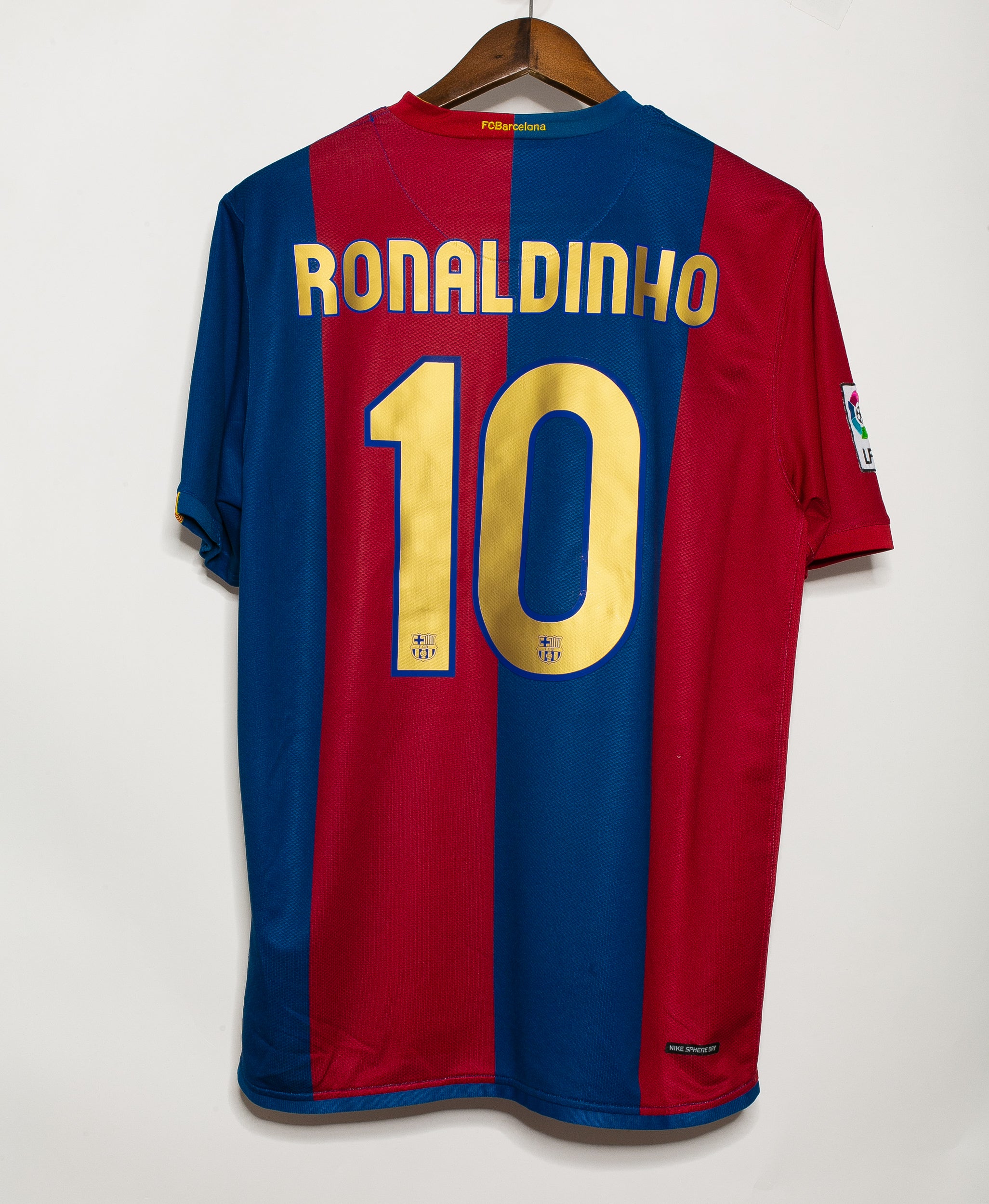 2006-07 Barcelona Home L/S Shirt Ronaldinho #10 Nike (Very Good) M