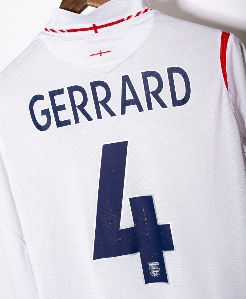 England 2006 Gerrard Long Sleeve Home Kit (S)