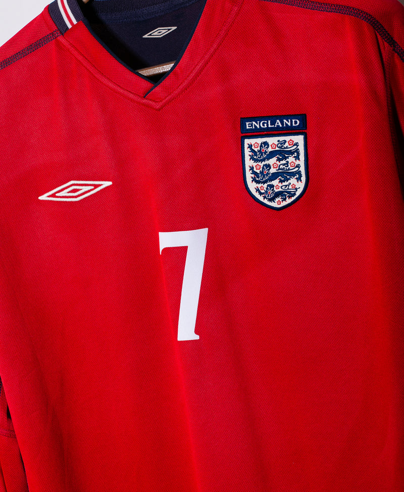 England 2002 Beckham Long Sleeve Away Kit (L)