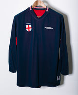 England 2002 Beckham Long Sleeve Away Kit (L)