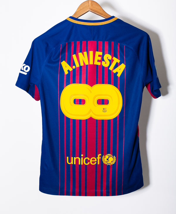 Barcelona 2017-18 Iniesta Special Home Kit (S)