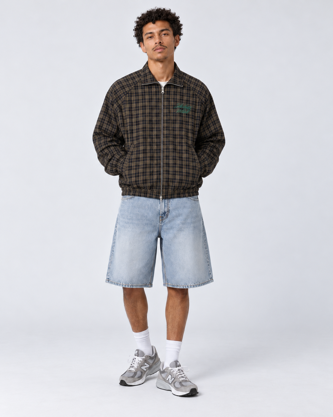 NYC Plaid Full-Zip Track Jacket