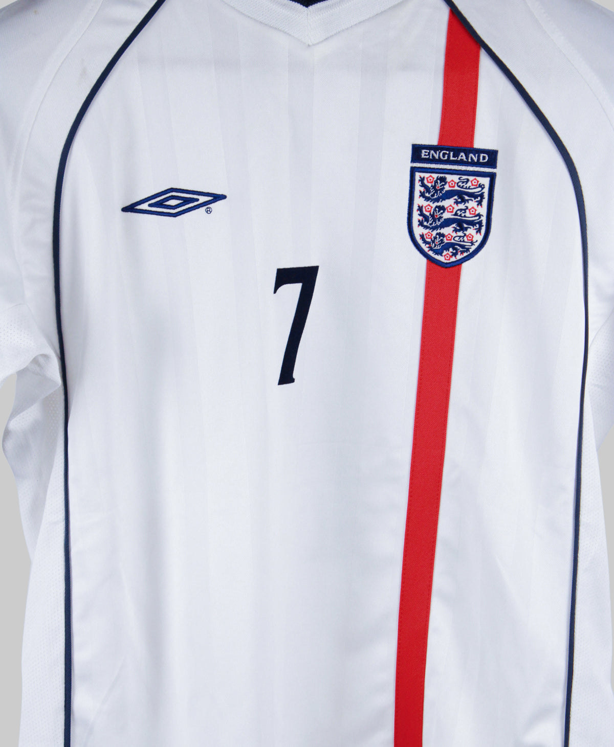 England 2001-02 Beckham Youth Home Kit (YL)