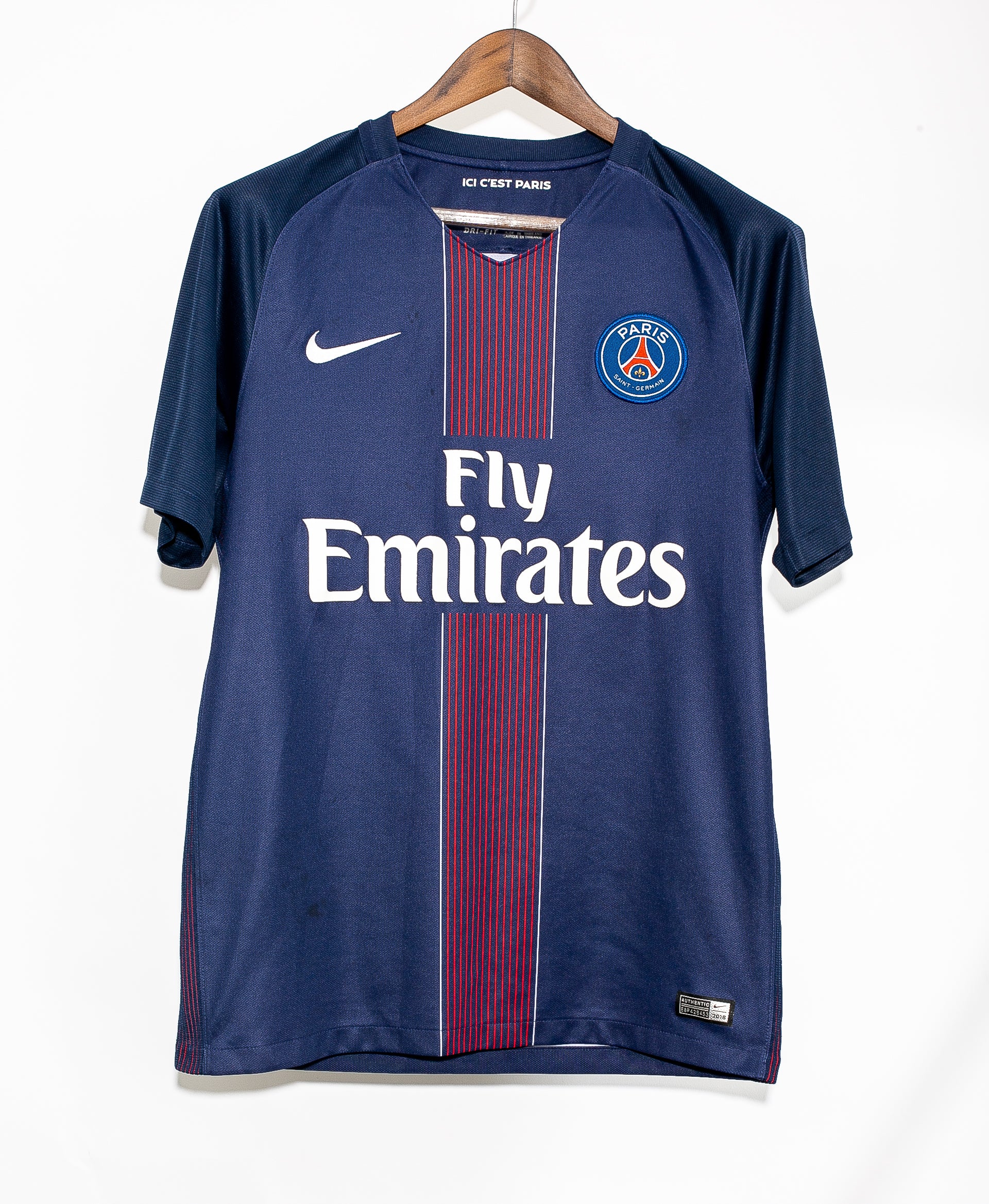 PSG Maillot 2016 2017 Home Nike Paris Saint Germain Dri Fit Sans Sponsor  Rare Version Football Homme - Gabba Vintage