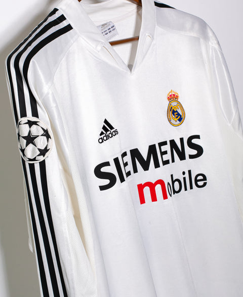 Real Madrid 2004-05 Beckham Long Sleeve Home Kit (L)