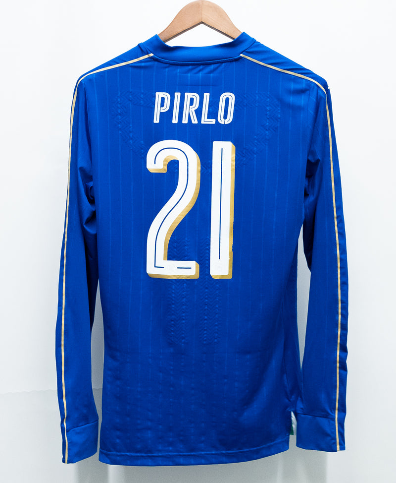 Italy 2016 Pirlo Long Sleeve Player Issue Home Kit (XL)