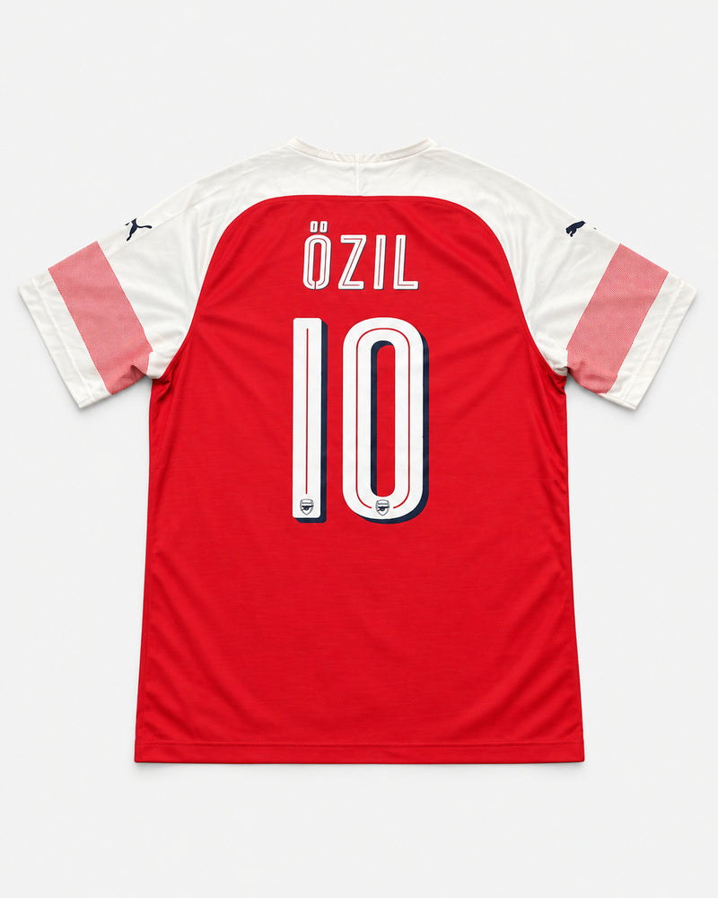 Arsenal 2017-18 Ozil home vintage football shirt, size Large, back.