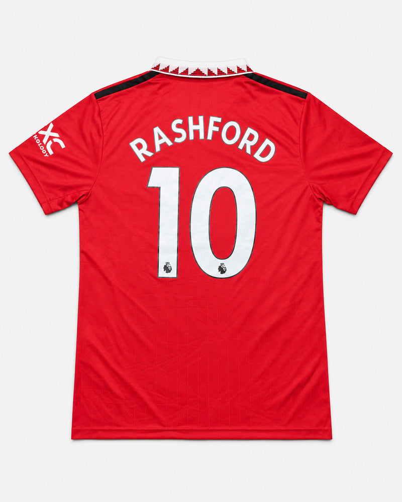 Manchester United 2022-23 Rashford home vintage football shirt, size Medium, back.