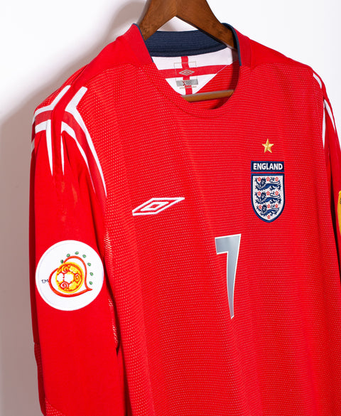 England 2004 Beckham Long Sleeve Away Kit (2XL)