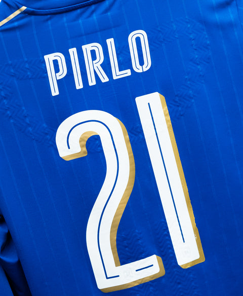 Italy 2016 Pirlo Long Sleeve Player Issue Home Kit (XL)