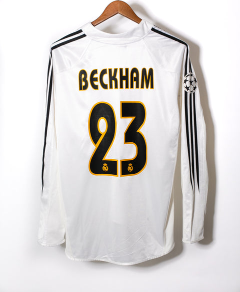 Real Madrid 2004-05 Beckham Long Sleeve Home Kit (L)