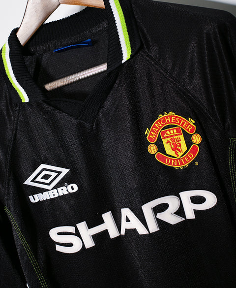 Manchester United 1998-99 Beckham Long Sleeve Third Kit (L)