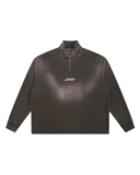 Sun Fade Raw Edge Quarter-Zip Sweatshirt