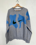 Reworked Crewneck - Grey / Sky Blue ( L )