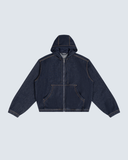 Men's Boxy Vintage Wash Hooded Denim Jacket