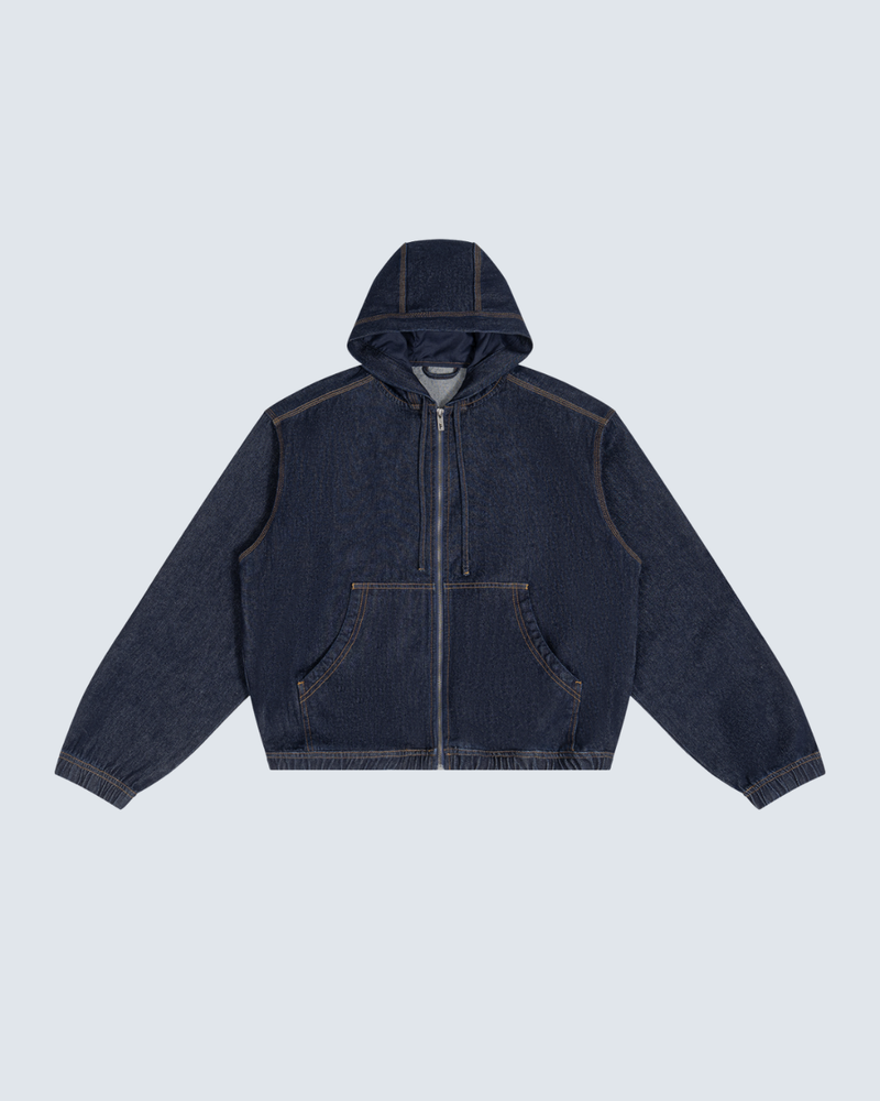 Saturdays Football Men's Boxy Vintage Wash Hooded Denim Jacket