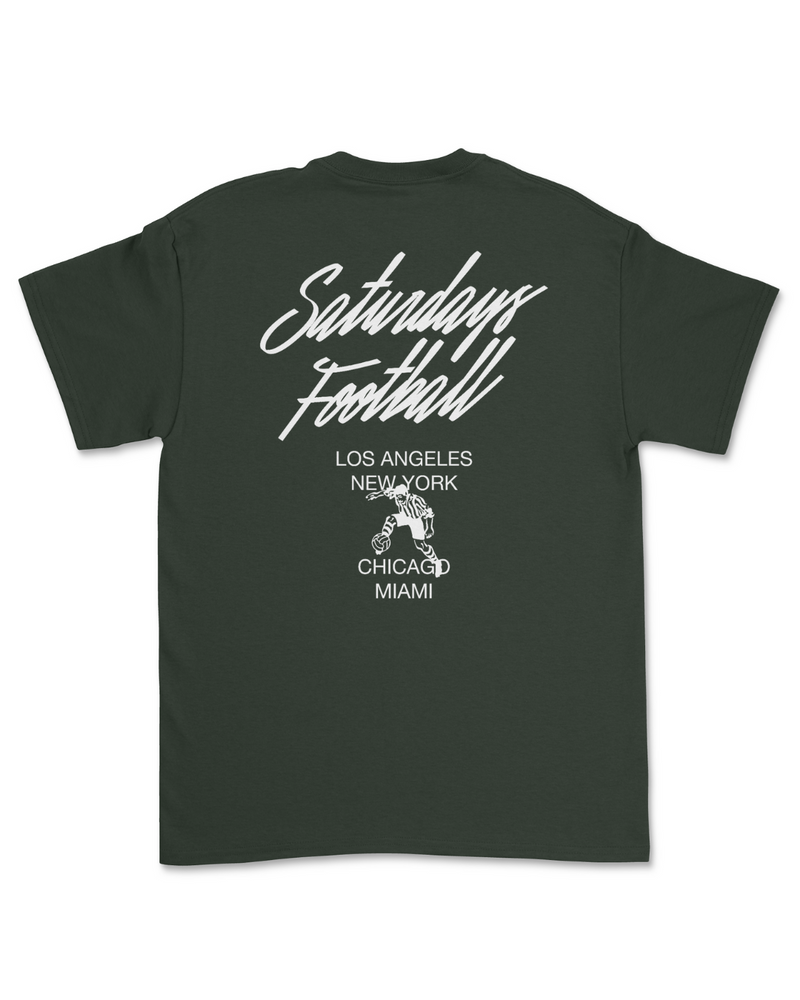 Saturdays Football Cities T-Shirt in Hunter Green