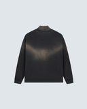 Sun Fade Raw Edge Quarter-Zip Sweatshirt