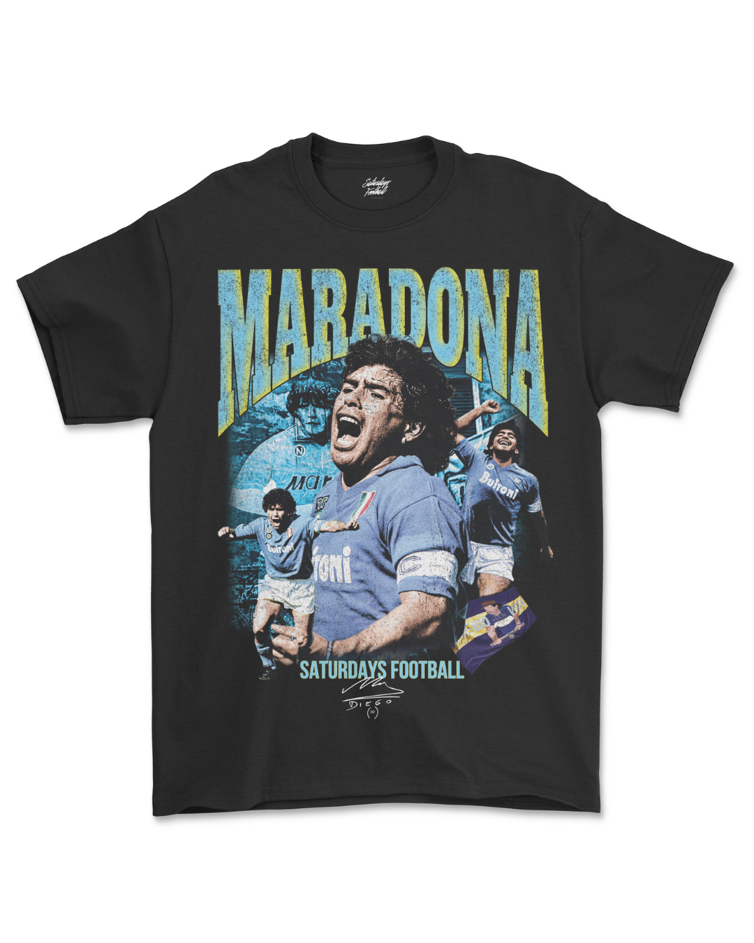 Maradona Napoli Black T-Shirt – Saturdays Football