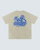 Italia 90 Snow Washed Oversized Cotton T-Shirt - Khaki Ash