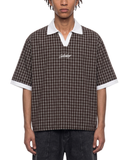 Saturdays Unisex Boxy Plaid Color Block Polo Shirt