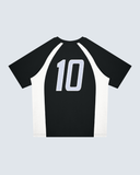 #10 Unisex Raglan Color Block T-Shirt - Black
