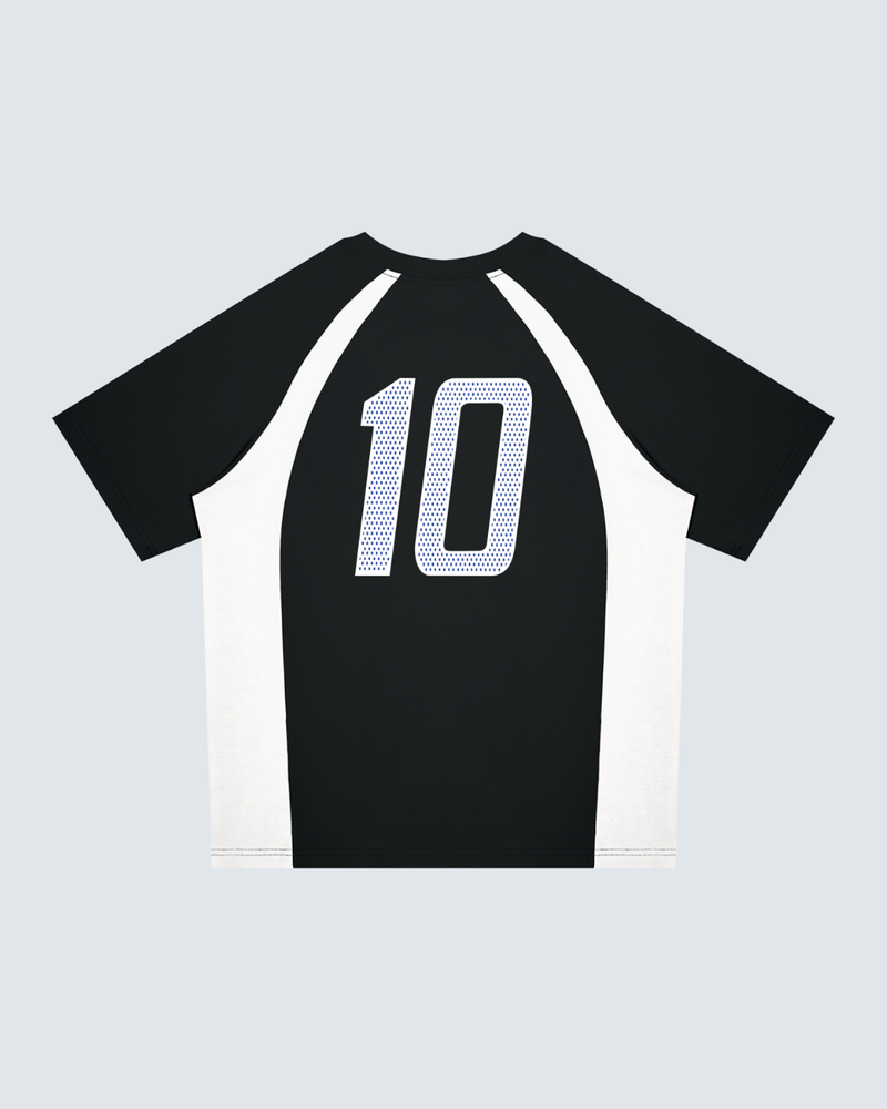 Saturdays Football #10 Unisex Raglan Color Block T-Shirt - Black, view 3