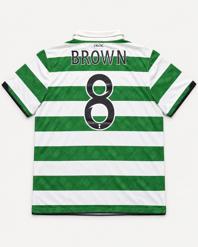 Celtic 2010-11 Brown home vintage football shirt, size XL, back.