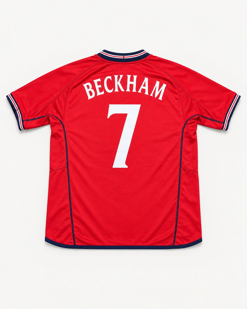 England 2002-03 Beckham away vintage football shirt, size XL, back.