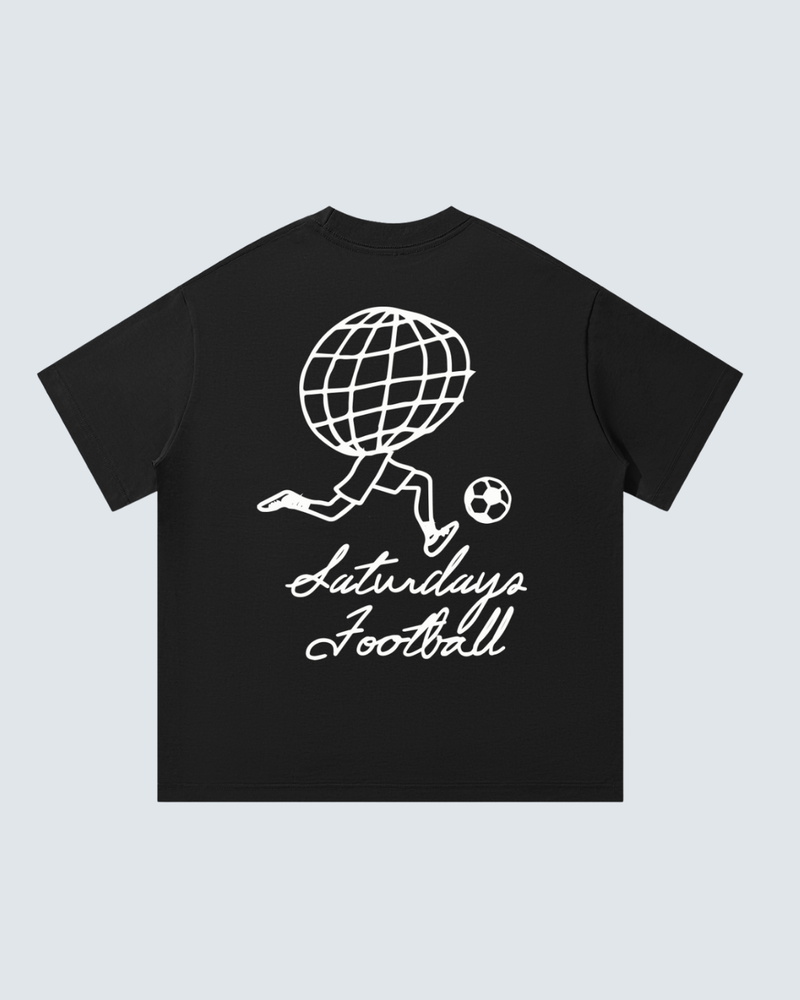 Saturdays Football Worldwide Unisex Oversized T-Shirt in Black