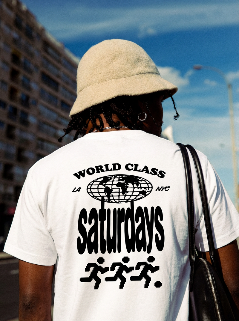 Saturdays Football World Class LA NYC T-Shirt in White