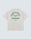 New York City Soccer League Vintage Washed Oversized Cotton T-Shirt - Light Apricot