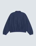 Unisex Striped Full-Zip Track Jacket - Navy