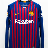 Barcelona 2018-19 Messi Long Sleeve Home Kit (M)