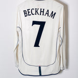 England 2002 Beckham Long Sleeve Home Kit (M)