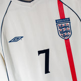 England 2002 Beckham Long Sleeve Home Kit (M)