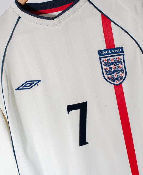 England 2002 Beckham Long Sleeve Home Kit (M)