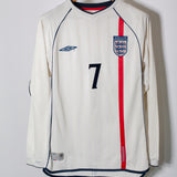 England 2002 Beckham Long Sleeve Home Kit (M)