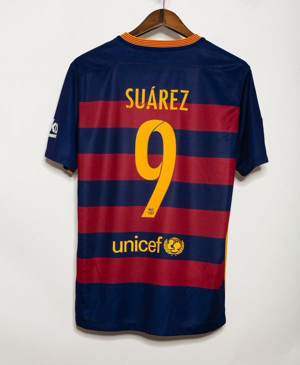 Barcelona 2015-16 Suarez Home Kit (L)