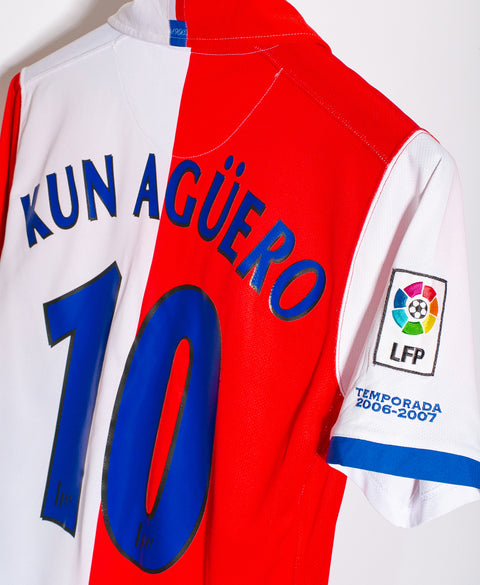 Atletico Madrid 2006-07 Kun Aguero Home Kit (S)