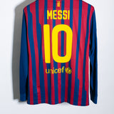 Barcelona 2011-12 Messi Long Sleeve Home Kit (M)