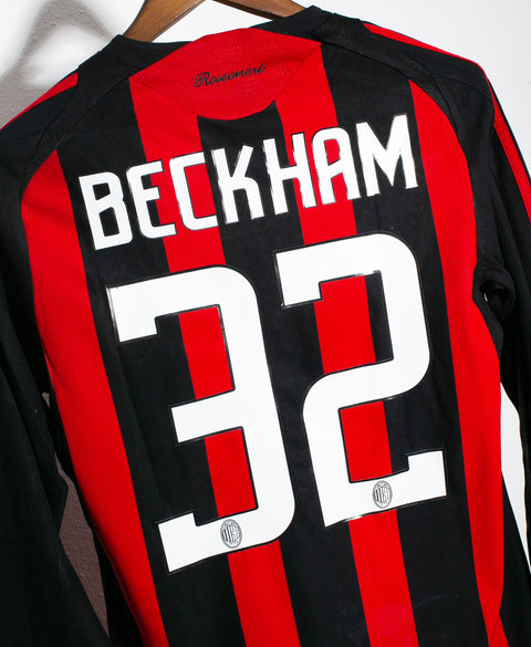 AC Milan 2008-09 Beckham Long Sleeve Home Kit (S)