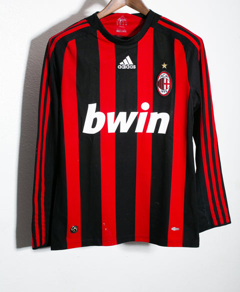 AC Milan 2008-09 Beckham Long Sleeve Home Kit (S)