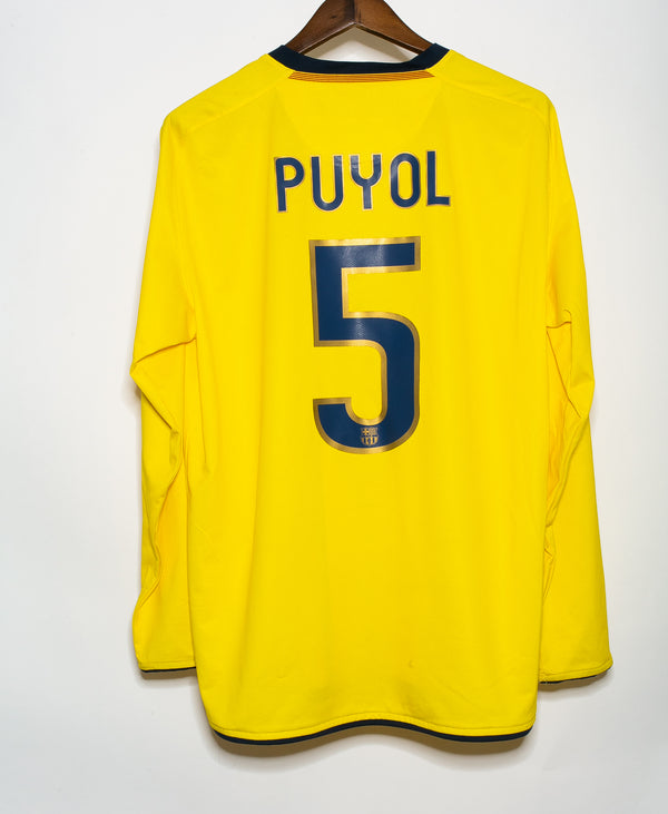 Barcelona 2008-08 Puyol Long Sleeve Away Kit (L)