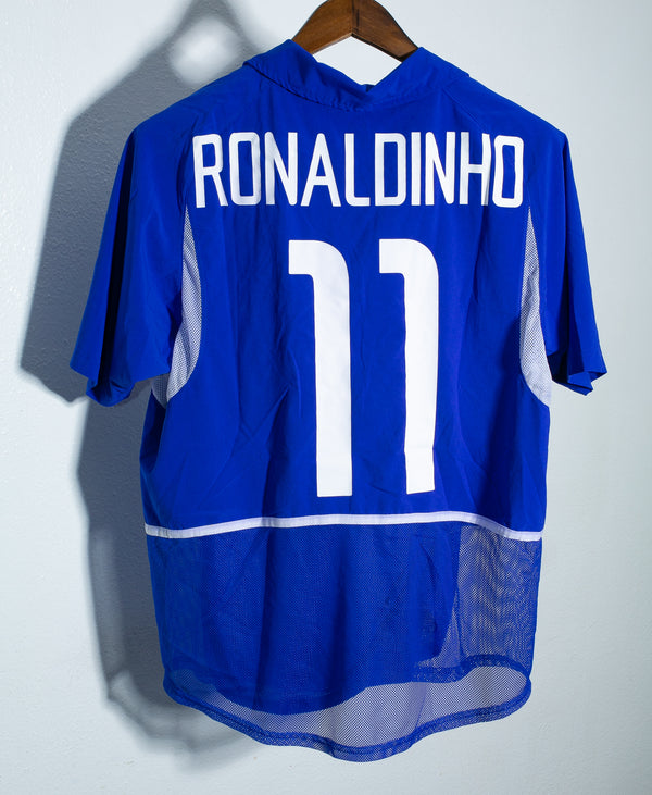 Brazil 2002 Ronaldinho Player Issue Away Kit (M)