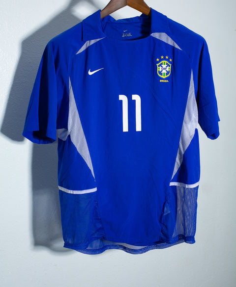 Brazil 2002 Ronaldinho Player Issue Away Kit (M)