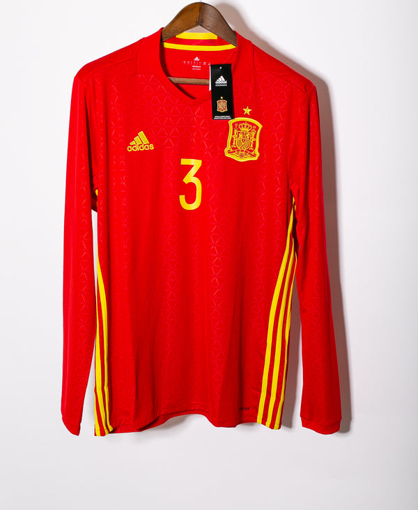 Spain 2016 Pique Long Sleeve Home Kit NWT (L)
