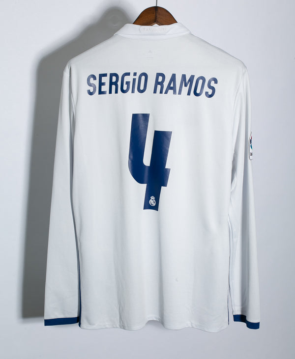 Real Madrid 2016-17 Ramos Long Sleeve Home Kit (L)