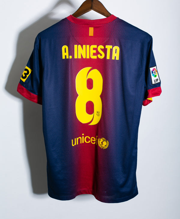 Barcelona 2012-13 Iniesta Home Kit (L)
