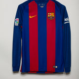 Barcelona 2016-17 Messi Long Sleeve Home Kit (S)